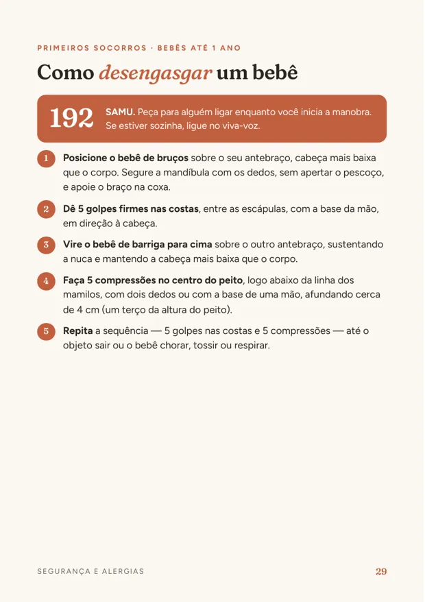 Página: como desengasgar um bebê